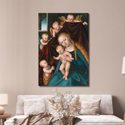 Madonna And Child With Infant Saint John The Baptist And Angels Lucas Cranach the Elder lce34 canvas print 