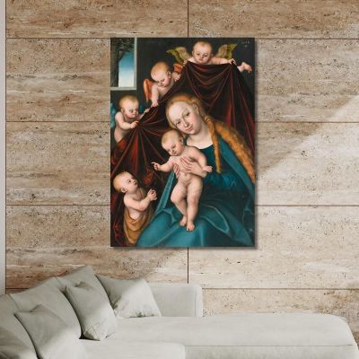 Madonna And Child With Infant Saint John The Baptist And Angels Lucas Cranach the Elder lce34 canvas print 