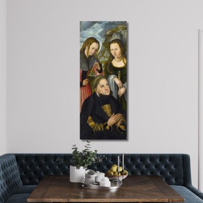 The Elector Frederic The Wise Of Saxony 1463–1525 With The Saints Ursula (Left) And Genevieve (Right) Lucas Cranach the Elder l
