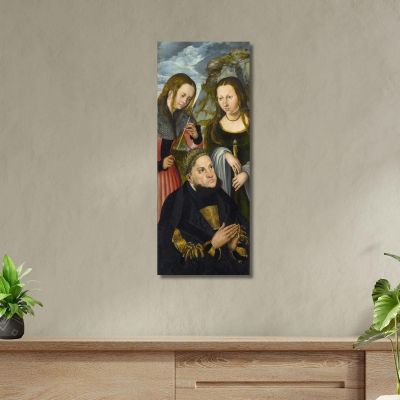 The Elector Frederic The Wise Of Saxony 1463–1525 With The Saints Ursula (Left) And Genevieve (Right) Lucas Cranach the Elder l