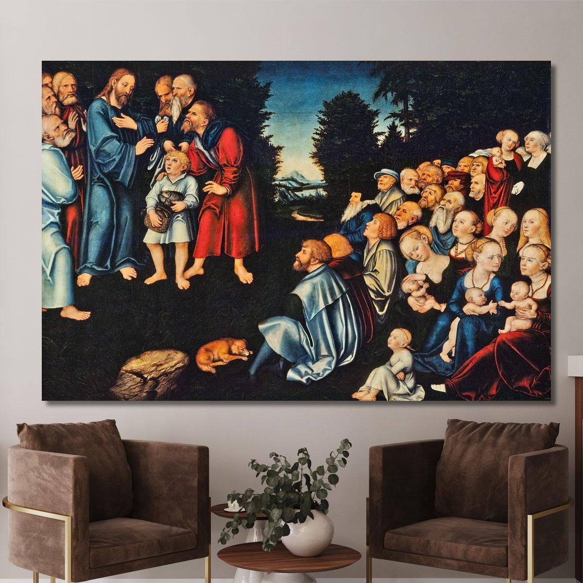 The Miracle Of The Five Loaves And Two Fish Lucas Cranach the Elder lce82 canvas print 