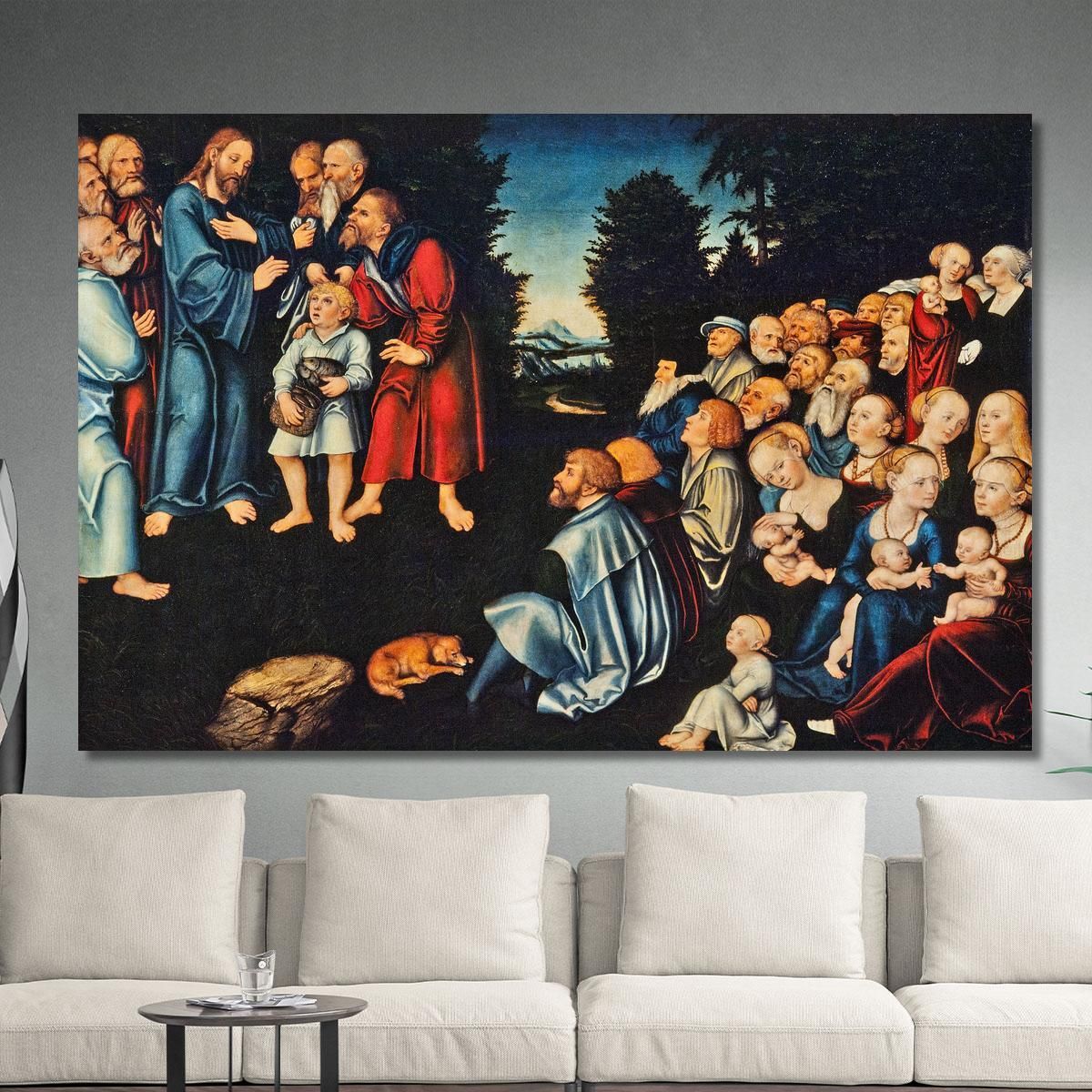 The Miracle Of The Five Loaves And Two Fish Lucas Cranach the Elder lce82 canvas print 