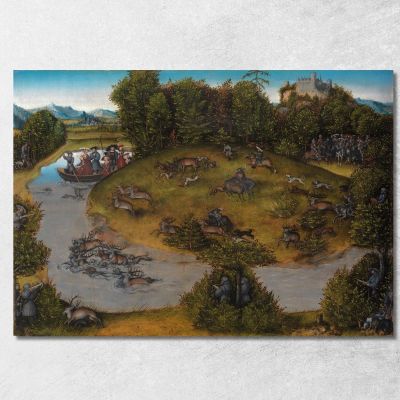 The Stag Hunt Of The Elector Frederic The Wise 1463–1525 Of Saxony Lucas Cranach the Elder lce86 canvas print 