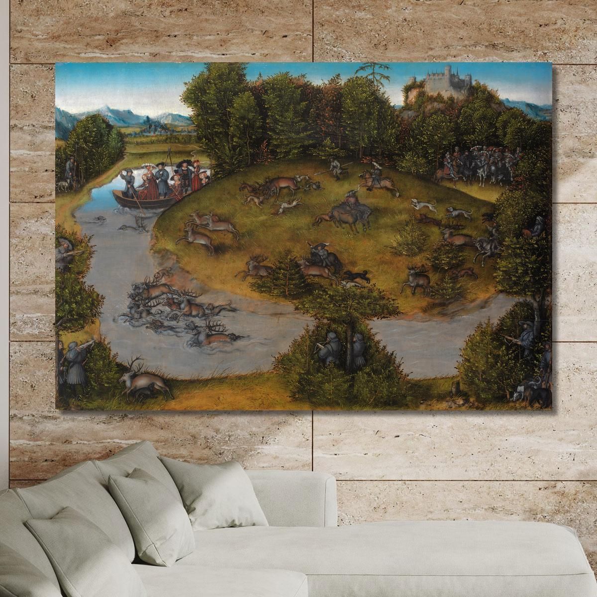The Stag Hunt Of The Elector Frederic The Wise 1463–1525 Of Saxony Lucas Cranach the Elder lce86 canvas print 