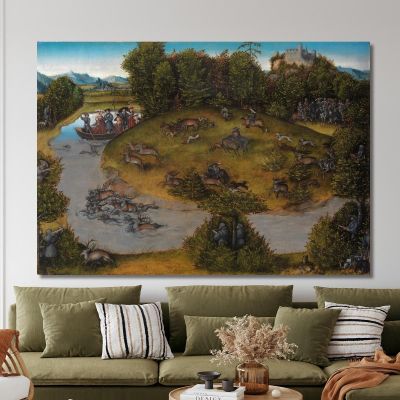 The Stag Hunt Of The Elector Frederic The Wise 1463–1525 Of Saxony Lucas Cranach the Elder lce86 canvas print 