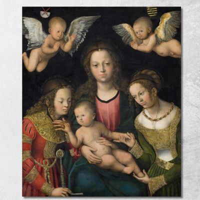Virgin And Child With The Saints Catherine And Barbara Lucas Cranach the Elder lce95 canvas print 