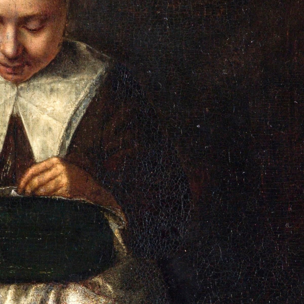 A Girl Sewing Nicolaes Maes nma1 canvas print
