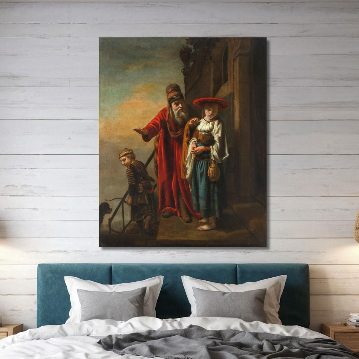 Abraham Dismissing Hagar And Ishmael Nicolaes Maes nma2 canvas print 