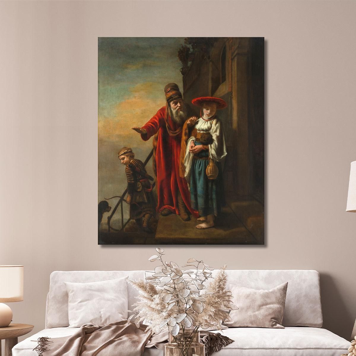 Abraham Dismissing Hagar And Ishmael Nicolaes Maes nma2 canvas print 
