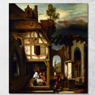 Adoration Of The Shepherds Nicolaes Maes nma3 canvas print 