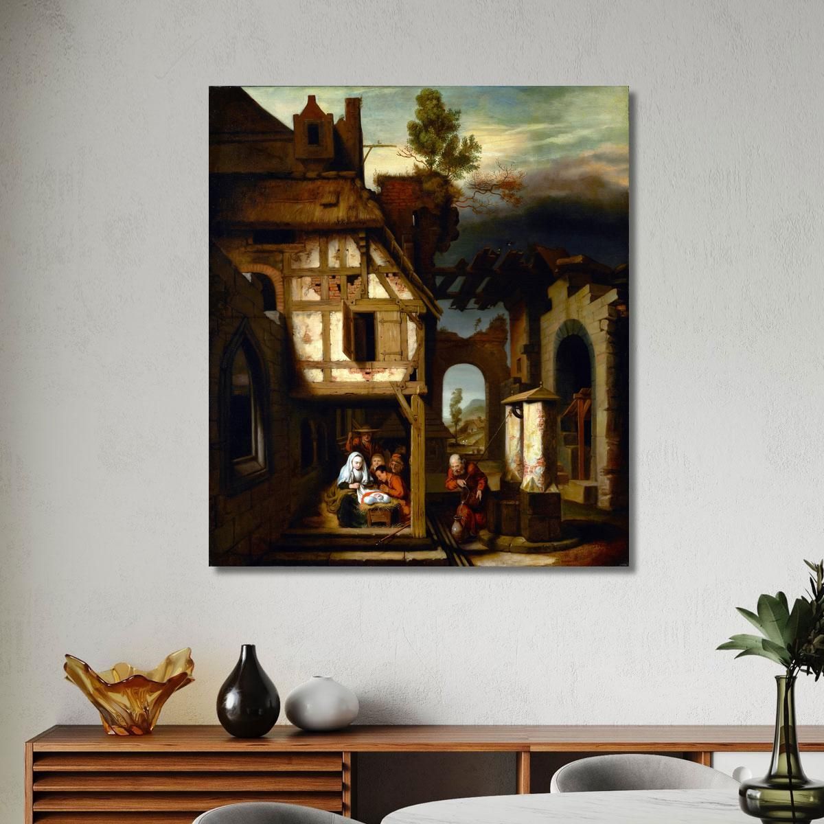 Adoration Of The Shepherds Nicolaes Maes nma3 canvas print 