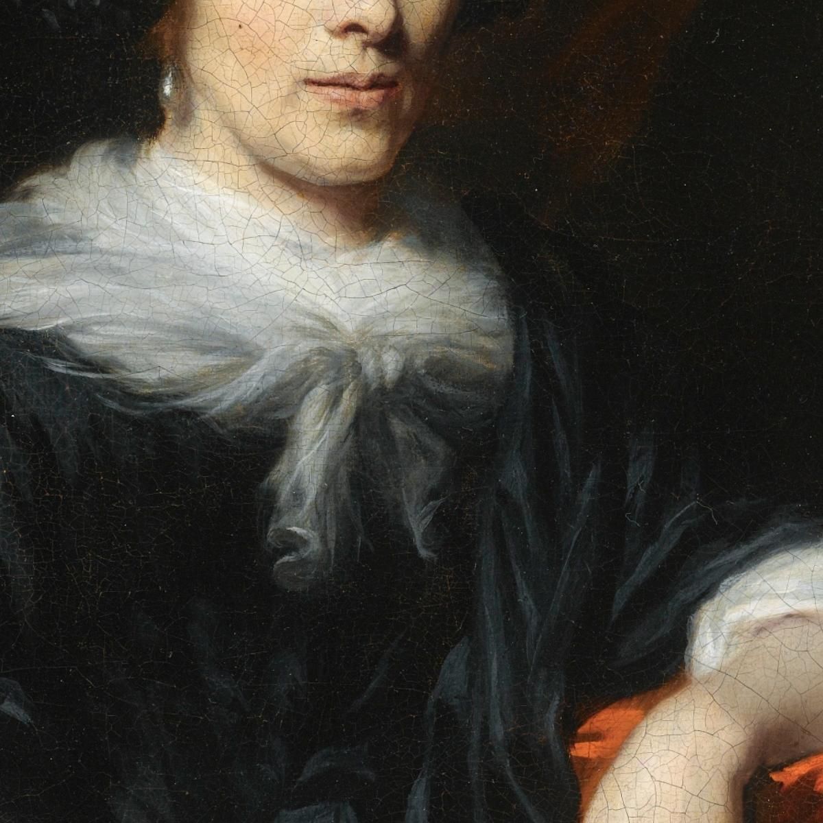 Portrait Of A Lady In Black Dress Nicolaes Maes nma19 canvas print