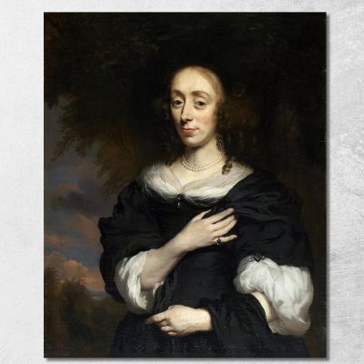 Portrait Of A Woman Wearing A Black Dress Nicolaes Maes nma25 canvas print 
