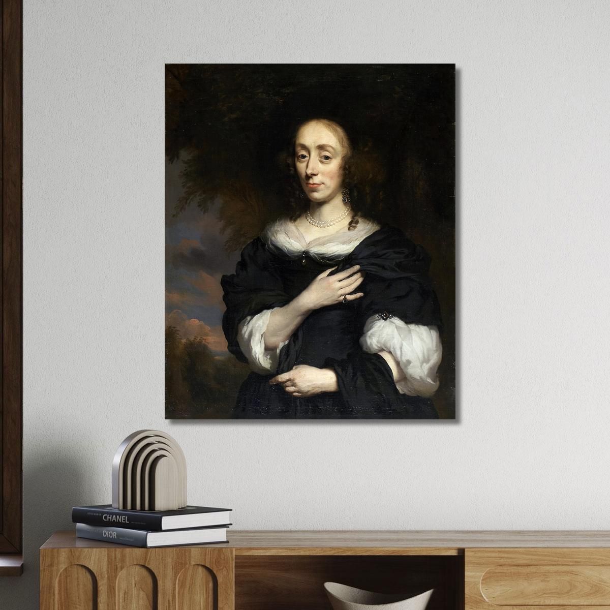 Portrait Of A Woman Wearing A Black Dress Nicolaes Maes nma25 canvas print 