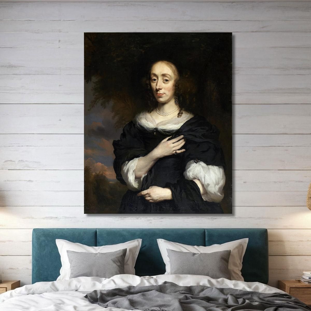 Portrait Of A Woman Wearing A Black Dress Nicolaes Maes nma25 canvas print 