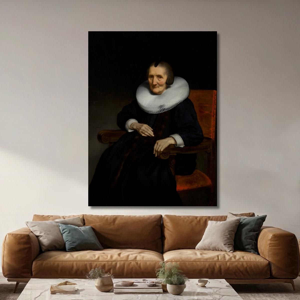 Portrait Of Margaretha De Geer 1583-1672 Nicolaes Maes nma29 canvas print 