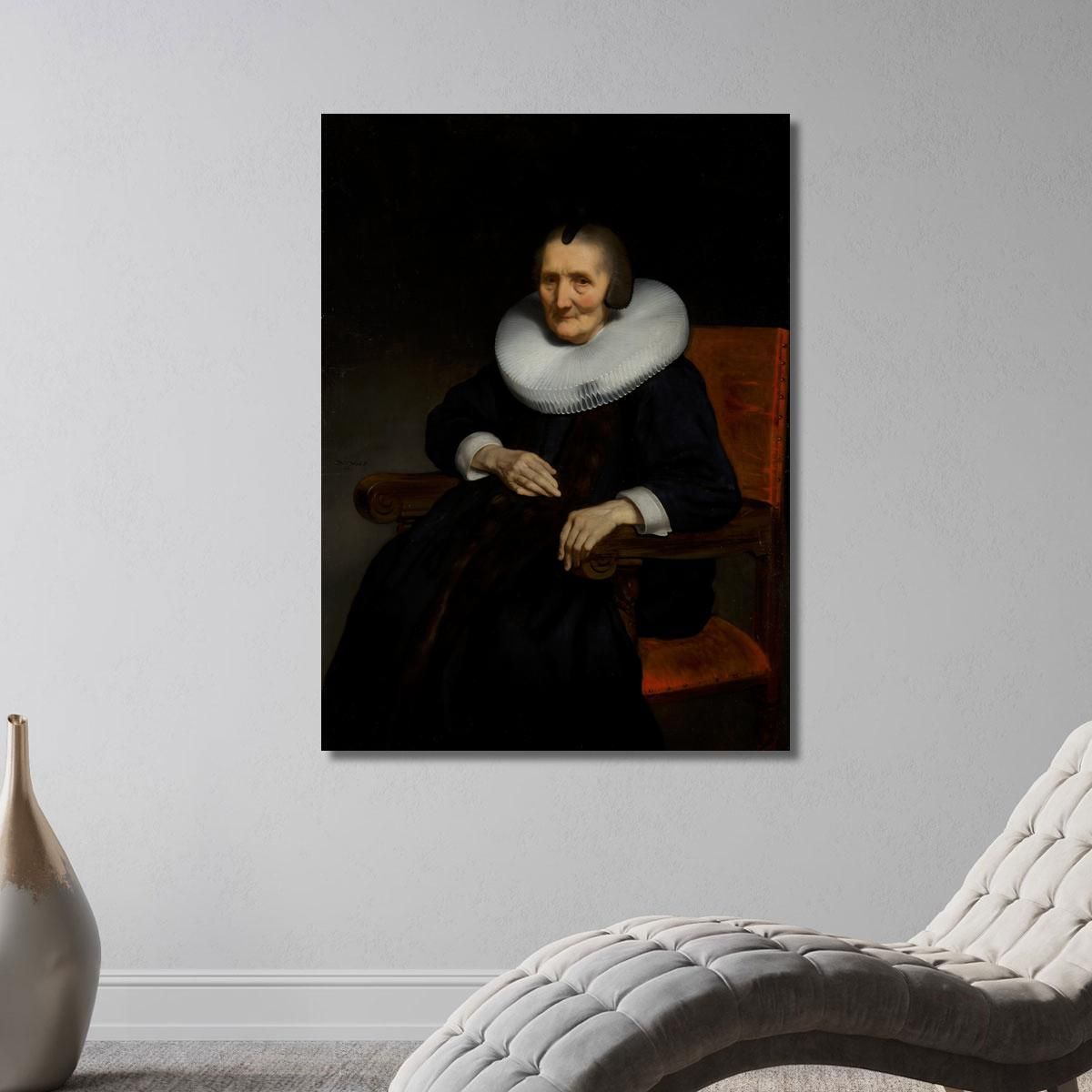 Portrait Of Margaretha De Geer 1583-1672 Nicolaes Maes nma29 canvas print 