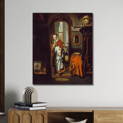 The Listening Housewife (The Eavesdropper) Nicolaes Maes nma38 canvas print 