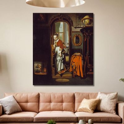 The Listening Housewife (The Eavesdropper) Nicolaes Maes nma38 canvas print 