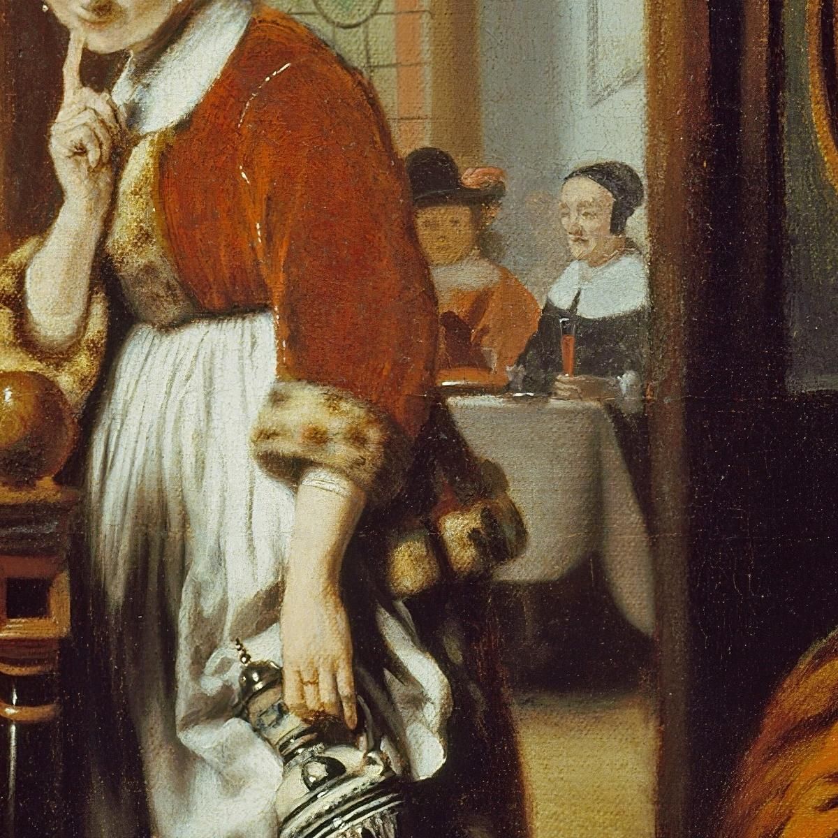 The Listening Housewife (The Eavesdropper) Nicolaes Maes nma38 canvas print