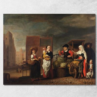 Vegetable Market Nicolaes Maes nma41 canvas print 