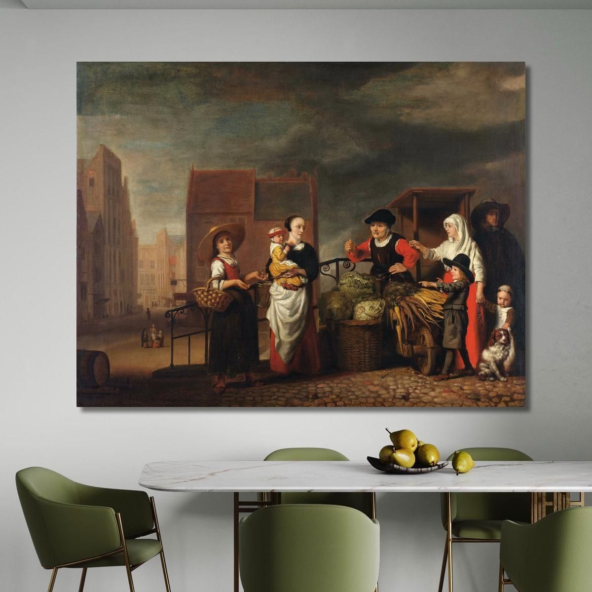 Vegetable Market Nicolaes Maes nma41 canvas print 
