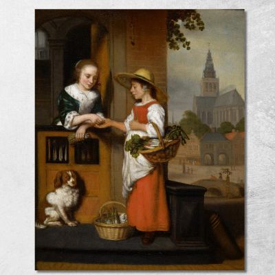 Vegetable Seller Nicolaes Maes nma42 canvas print 