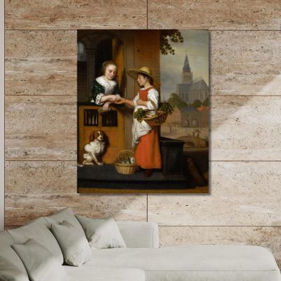 Vegetable Seller Nicolaes Maes nma42 canvas print 