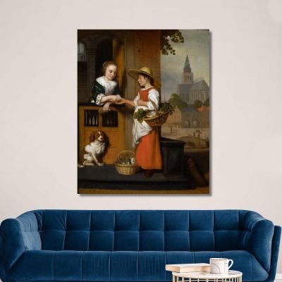 Vegetable Seller Nicolaes Maes nma42 canvas print 