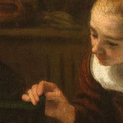 Young Woman At A Cradle Nicolaes Maes nma43 canvas print