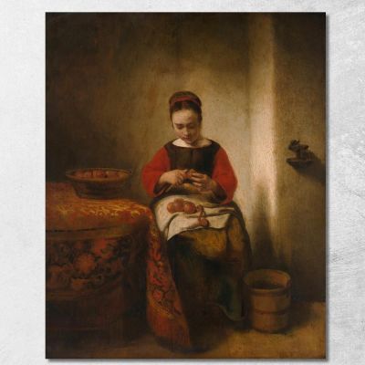 Young Woman Peeling Apples Nicolaes Maes nma44 canvas print 