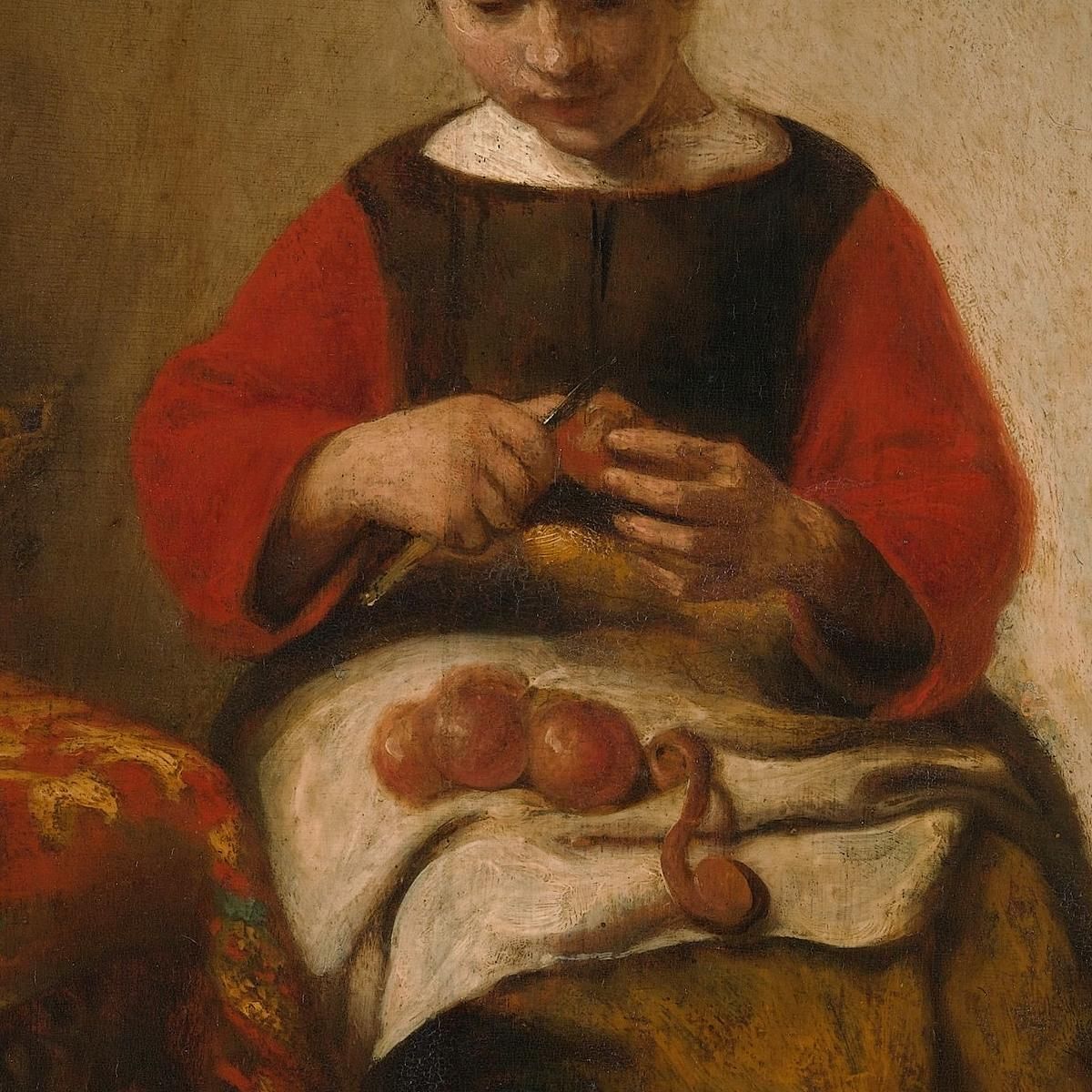 Young Woman Peeling Apples Nicolaes Maes nma44 canvas print