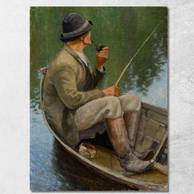 Man Fishing Pekka Halonen phl14 canvas print 