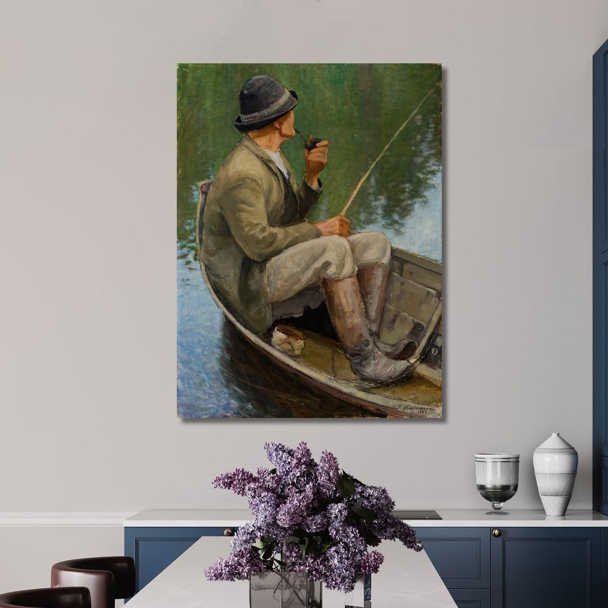 Man Fishing Pekka Halonen phl14 canvas print 