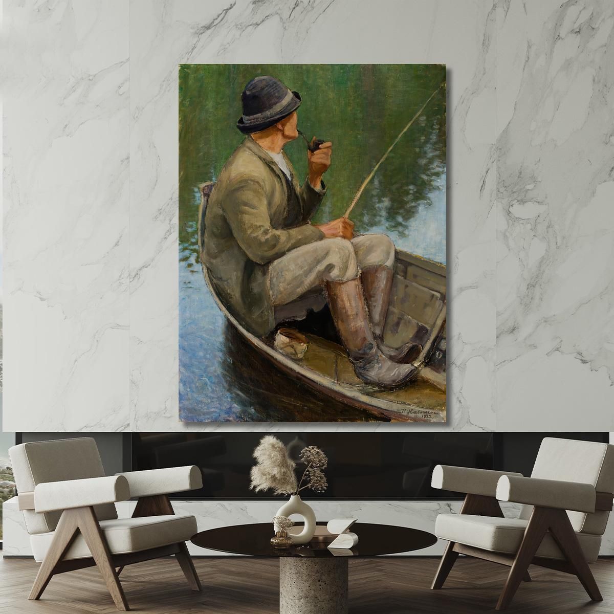 Man Fishing Pekka Halonen phl14 canvas print 