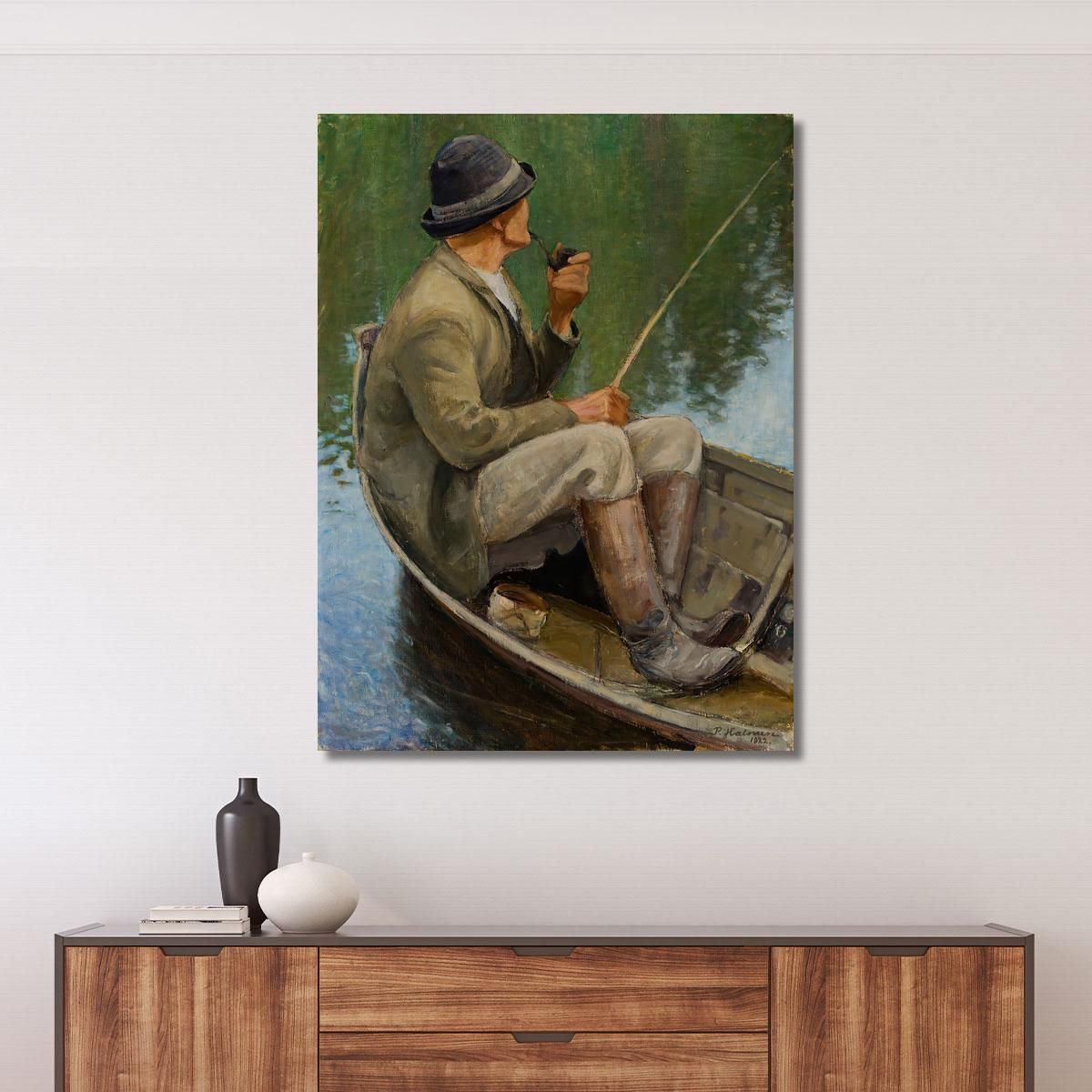 Man Fishing Pekka Halonen phl14 canvas print 