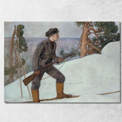 The Lynx Hunter Pekka Halonen phl27 canvas print 