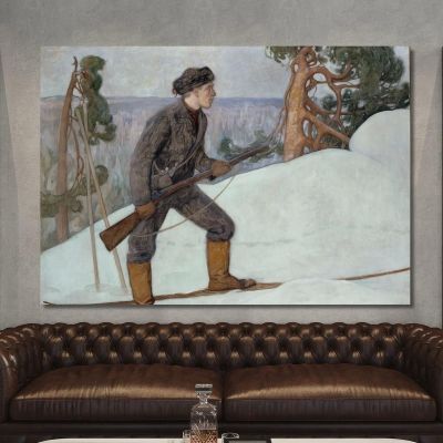 The Lynx Hunter Pekka Halonen phl27 canvas print 