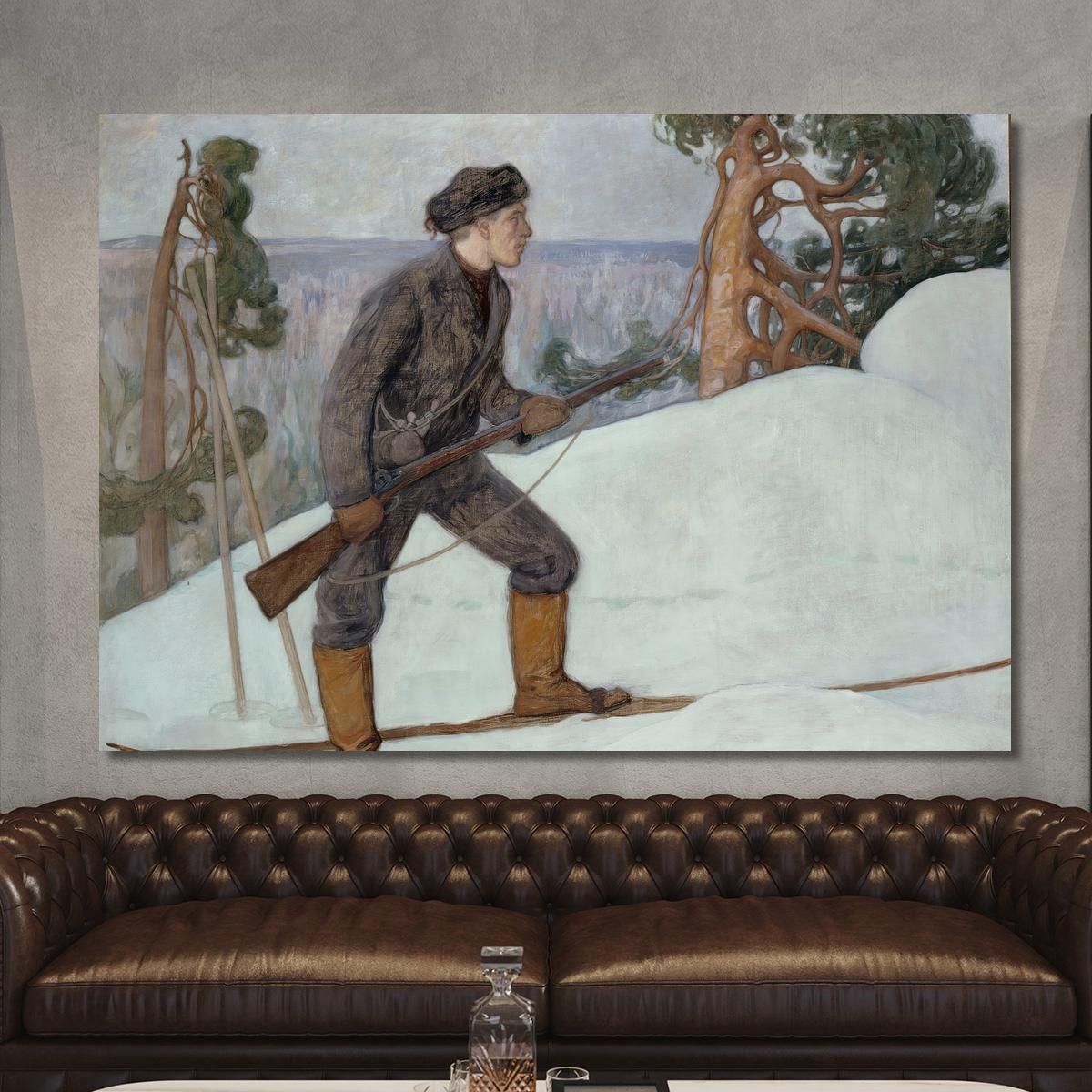 The Lynx Hunter Pekka Halonen phl27 canvas print 