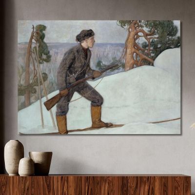 The Lynx Hunter Pekka Halonen phl27 canvas print 