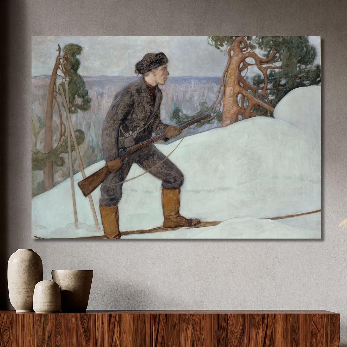 The Lynx Hunter Pekka Halonen phl27 canvas print 