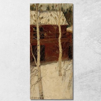 Titmice In Birch Trees Pekka Halonen phl30 canvas print 
