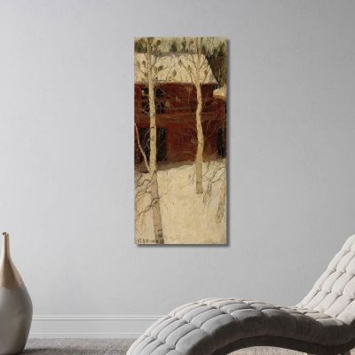 Titmice In Birch Trees Pekka Halonen phl30 canvas print 