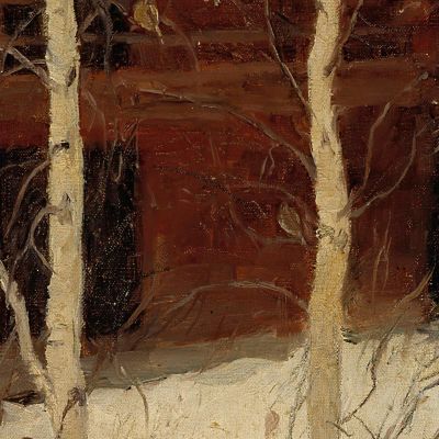 Titmice In Birch Trees Pekka Halonen phl30 canvas print