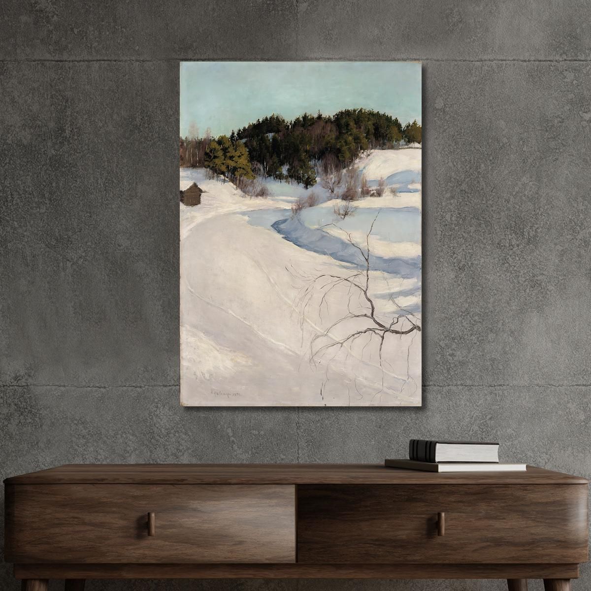 Winter Landscape Myllykyla Pekka Halonen phl36 canvas print 