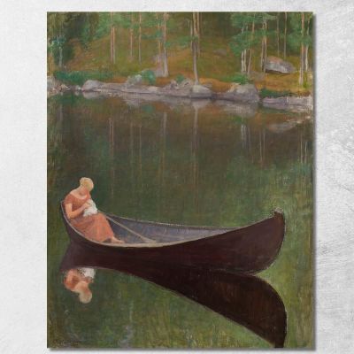 Woman In A Boat Pekka Halonen phl38 canvas print 