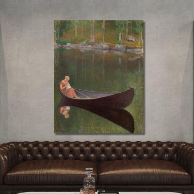 Woman In A Boat Pekka Halonen phl38 canvas print 