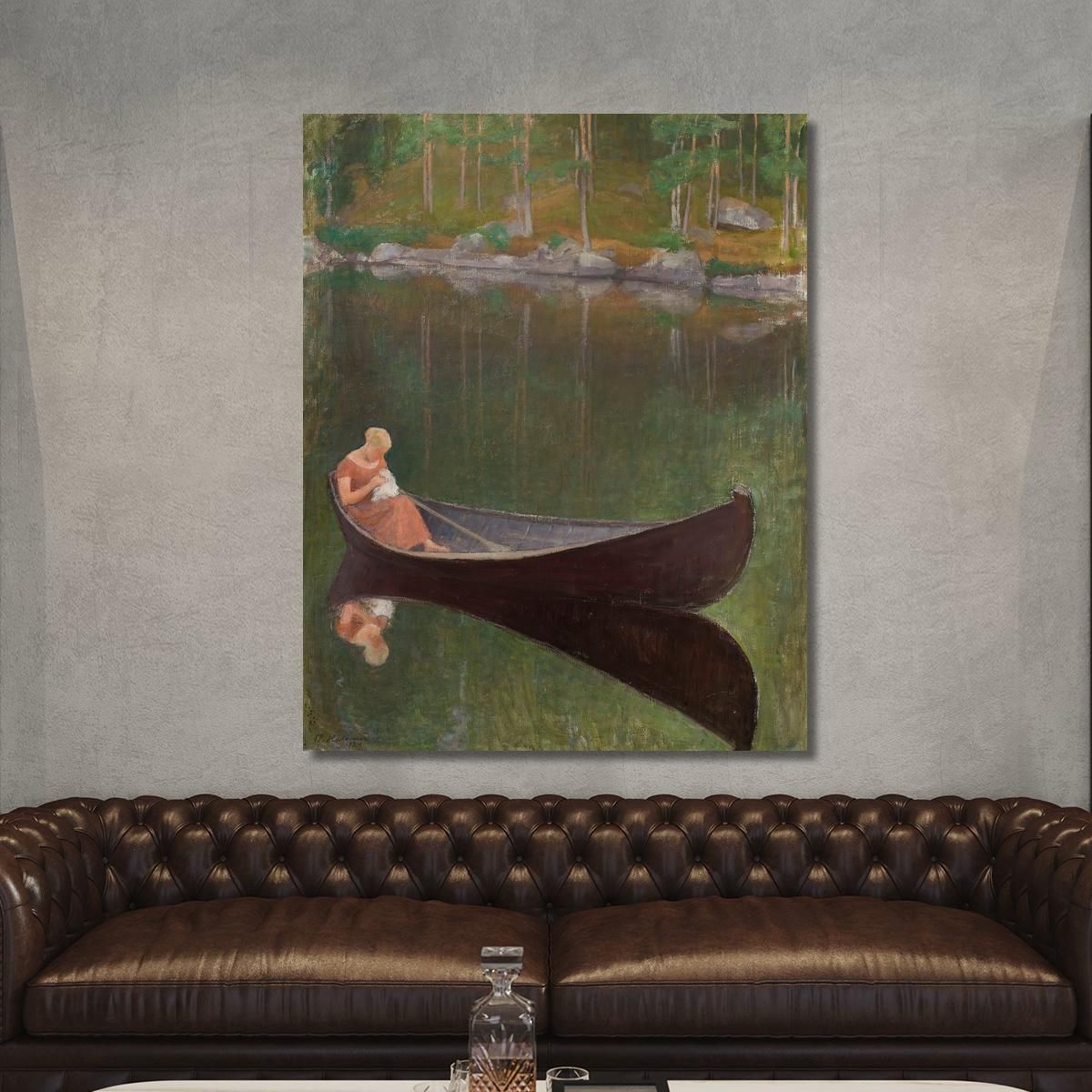 Woman In A Boat Pekka Halonen phl38 canvas print 