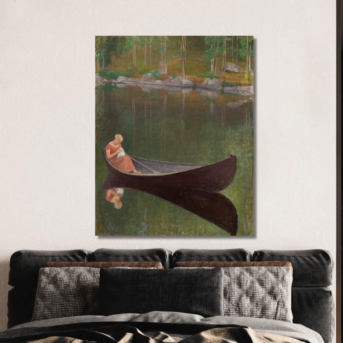 Woman In A Boat Pekka Halonen phl38 canvas print 