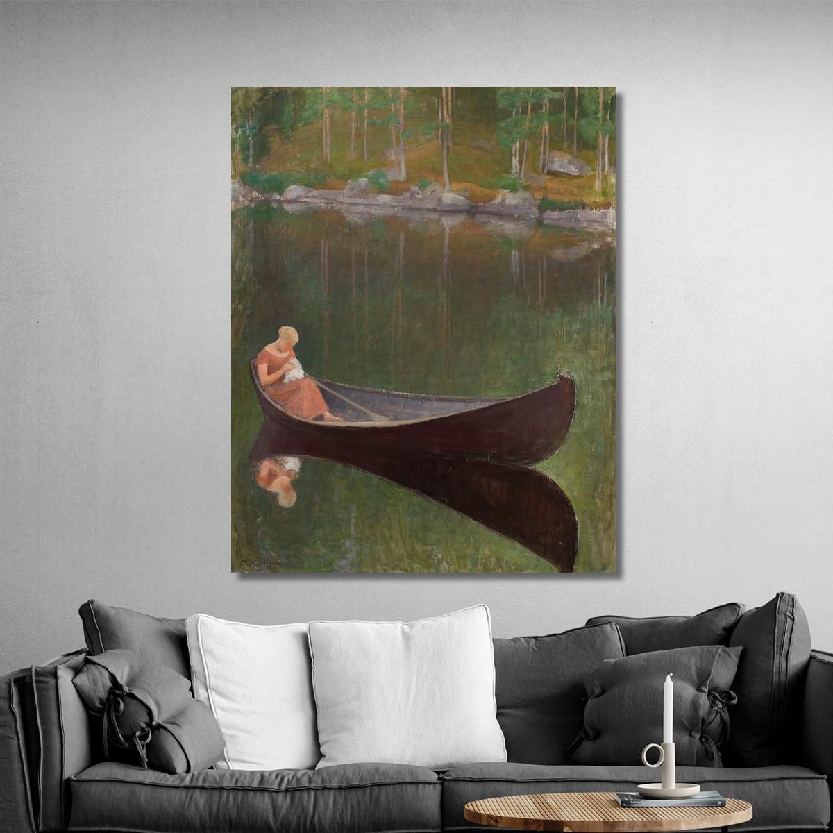 Woman In A Boat Pekka Halonen phl38 canvas print 